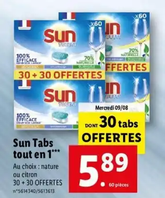 Lidl Sun tabs tout en 1 offre