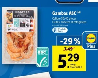 Lidl Gambas ASC offre