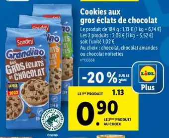 Lidl Cookies Aux Gros éclats de chocolat offre