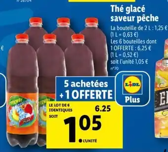 Lidl Thé glacé saveur pêche offre