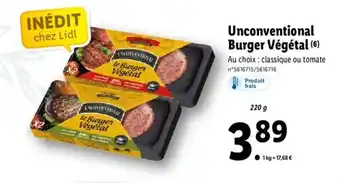 Unconventional burger végétal