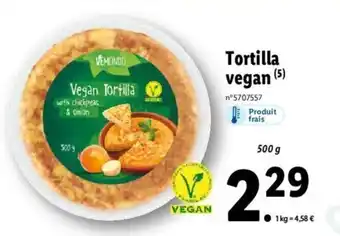 Lidl Tortilla vegan offre