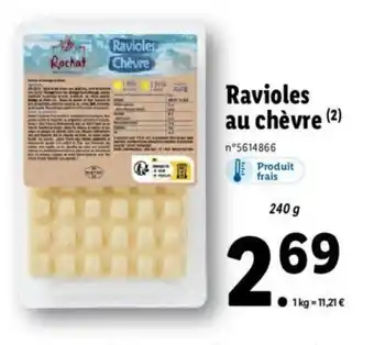 Lidl Ravioles Au Chèvre offre