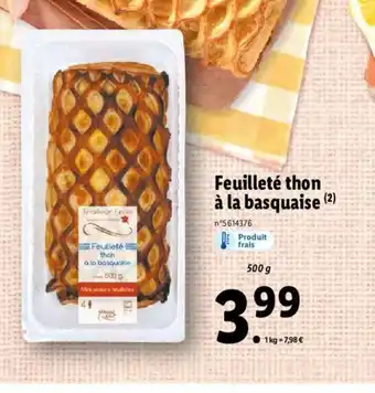 Lidl Feuilleté thon à La Basquaise offre