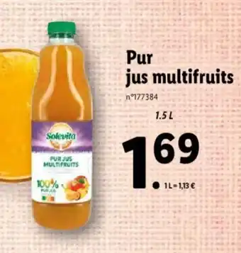 Lidl Pur Jus multifruits offre
