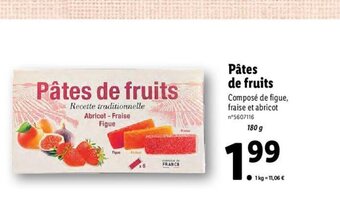 Lidl Pâtes de fruits offre