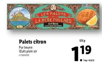 Lidl Palets citron offre
