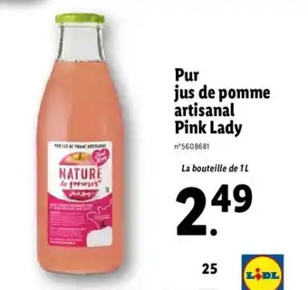 Lidl Pur jus de pomme artisanal pink lady offre