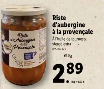 Lidl Riste D'Aubergine à la provençale offre