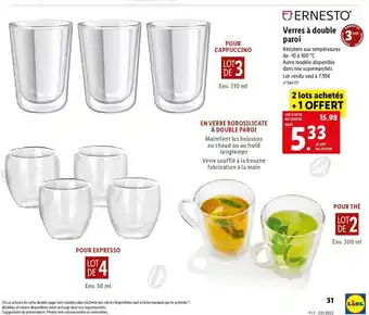Lidl Verres À double paroi offre