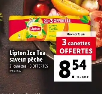 Lidl Lipton Ice Tea saveur pêche offre