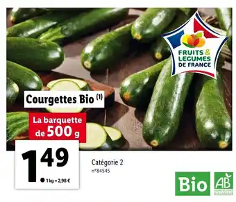 Lidl Courgettes Bio offre