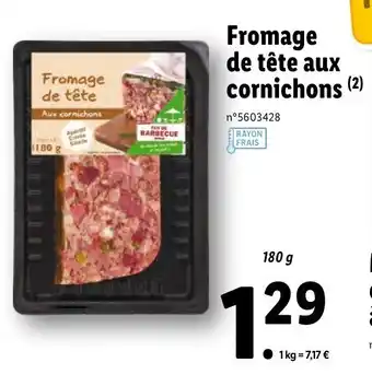 Lidl Fromage de tête aux cornichons offre