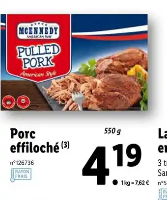 Lidl Porc effiloché offre