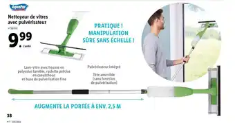 Lidl AQUAPUR nettoyeur de vitres avec pulvérisateur offre