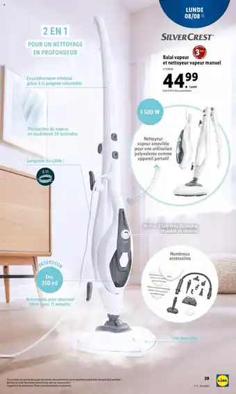 Lidl SILVER CREST balai vapeur et nettoyeur vapeur manuel offre