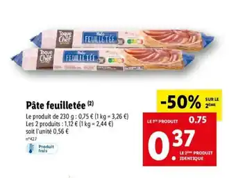 Lidl Pâte feuilletée offre