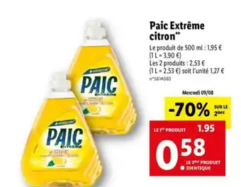 Lidl Paic extrême citron offre
