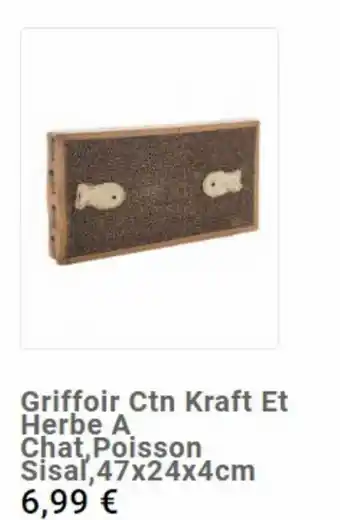Griffoir ctn kraft et herbe a chat