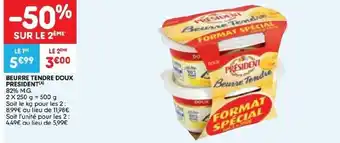 Leader Price Beurre tendre doux president offre