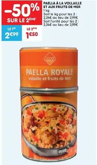 Leader Price Paëlla à la vollaille et aux fruits de mer offre
