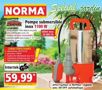 Norma NORMA pompe submersible inox 1100 W offre
