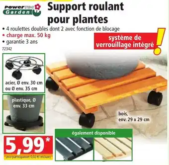 Norma Support roulant pour plantes offre