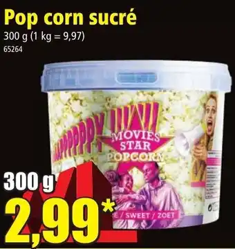 Norma Pop corn sucré offre