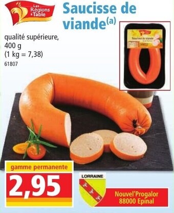 Norma Saucisse de viande offre