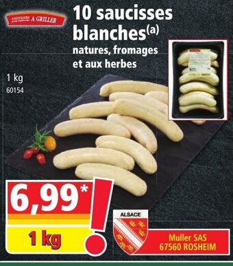 Norma 10 saucisses blanches offre