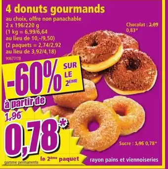 Norma 4 donuts gourmands offre