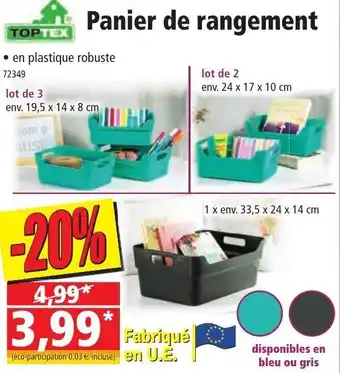 Norma Panier de rangement offre
