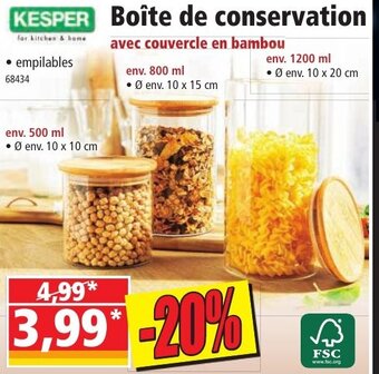 Norma Boîte de conservation offre