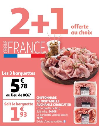 Auchan Chiffonnade de mortadelle auchan le charcutier offre