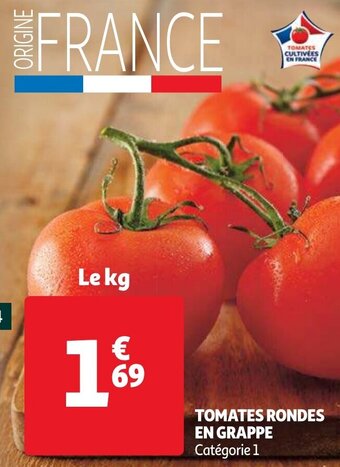 Auchan Tomates rondes en grappe offre