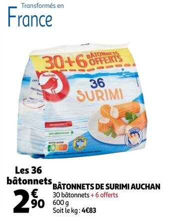Auchan Bâtonnets de surimi auchan offre