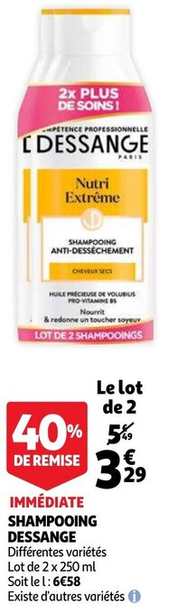 Auchan Shampooing dessange offre