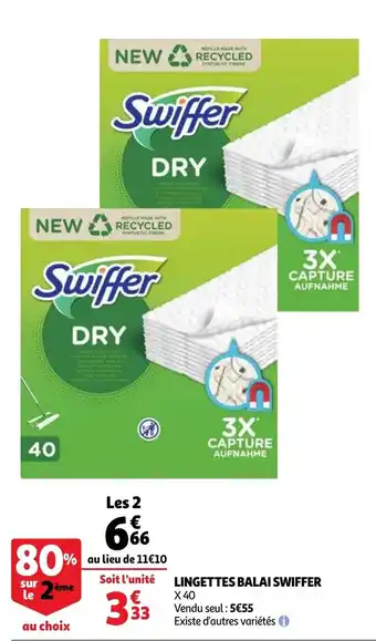 Auchan Lingettes balai swiffer offre