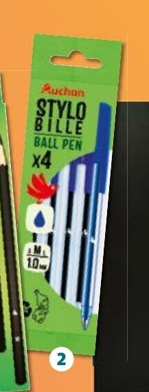 Auchan 4 Stylos bille offre