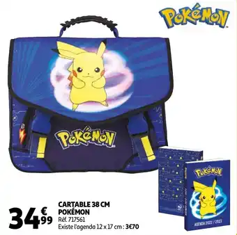 Auchan Cartable 38 cm pokémon offre
