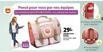 Auchan Cartable 38 cm be wild offre