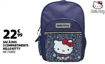 Auchan Sac à dos 2 compartiments hello kitty offre