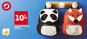 Sac à gouters velours animaux