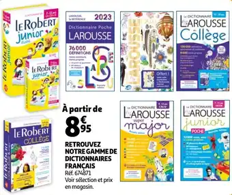 Auchan Retrouvez notre gamme de dictionnaires français offre