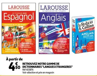 Retrouvez notre gamme de dictionnaires "langues etangeres"
