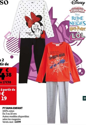 Auchan Pyjama enfant offre