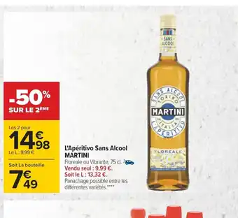 Carrefour Martini l'Apéritivo Sans Alcool offre