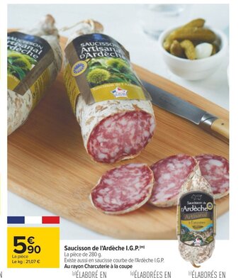Carrefour Saucisson de l'Ardèche I.G.P offre