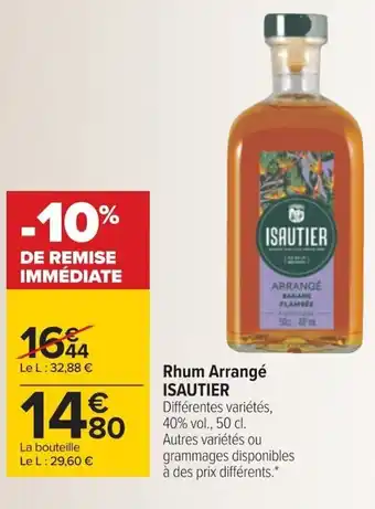 Carrefour Isautier Rhum Arrangé offre
