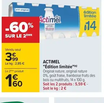 Carrefour Actimel édition limitée offre